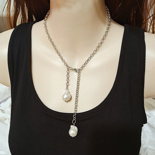 Jewelry Personality Versatile Single Layer Shaped Baroque Pearl Necklace Female Simple Fashion Necklace