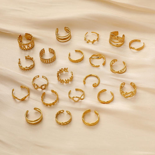 Fashion Simple Versatile Stainless Steel Ring Irregular Open Ring Ladies Ring Jewelry