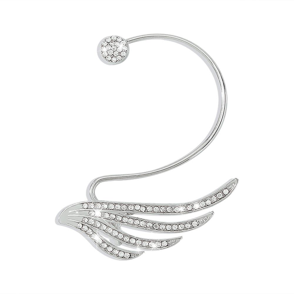 E1154 Cold personality earrings without piercing simple temperament ear hanging full of diamond wings sweet cool ear clip