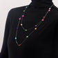 Jewelry long double-layer tassel color zircon necklace women's sweater chain ins metal necklace