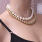 Jewelry Simple Imitation Pearl Geometric Set Necklace Personality Mix and Match CCB Beaded Clavicle Chain
