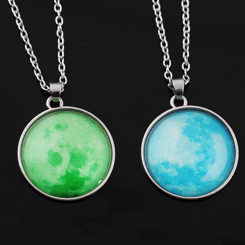 Harajuku Universe Fantasy Starry Sky Time Gemstone Luminous Necklace Personality Luminous Pendant Jewelry