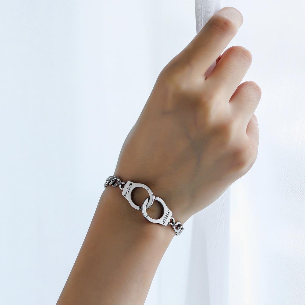 Personality Handcuffs Stainless Steel Bracelet Titanium Steel Bracelet Hand Jewelry