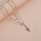 Fashion Vintage Alloy Lotus Snake Necklace Multilayer Pendant Necklace Ladies Accessories