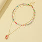 Fashion trend double-layer water drop dried flower resin pendant simple temperament elegant necklace jewelry female