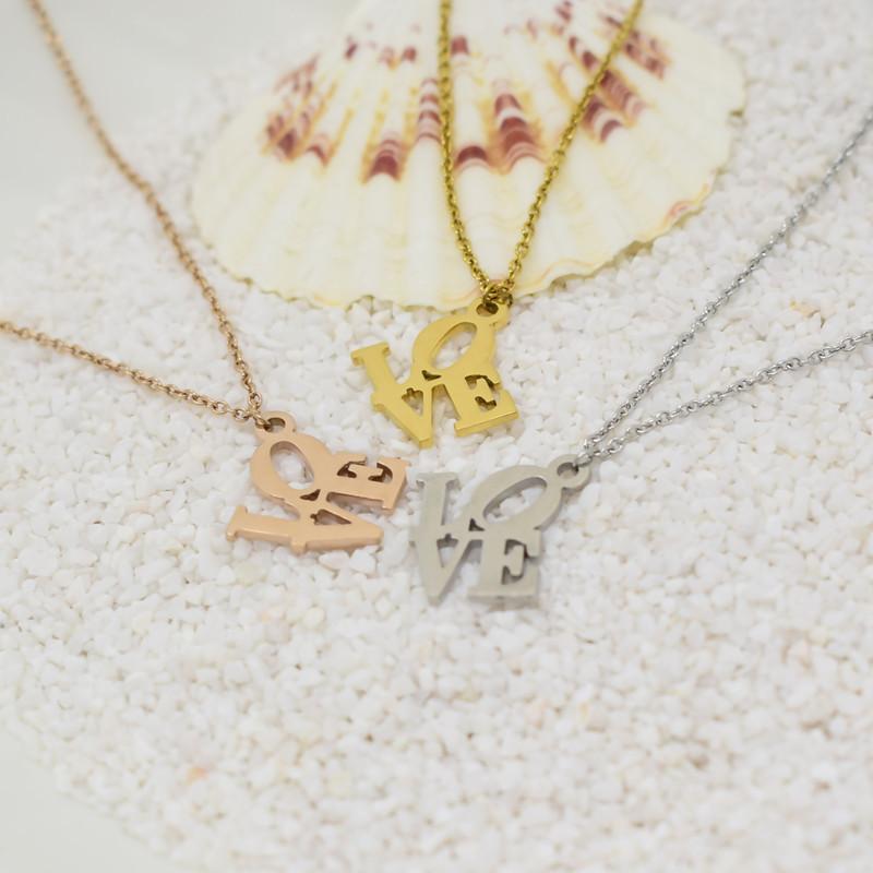 Personality Love Necklace Creative Alphabet Necklace Female Fashion Temperament Versatile Necklace