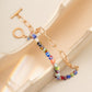 Jewelry Simple Asymmetric Printed Bead Necklace Female Niche Cross Chain OT Buckle Necklace