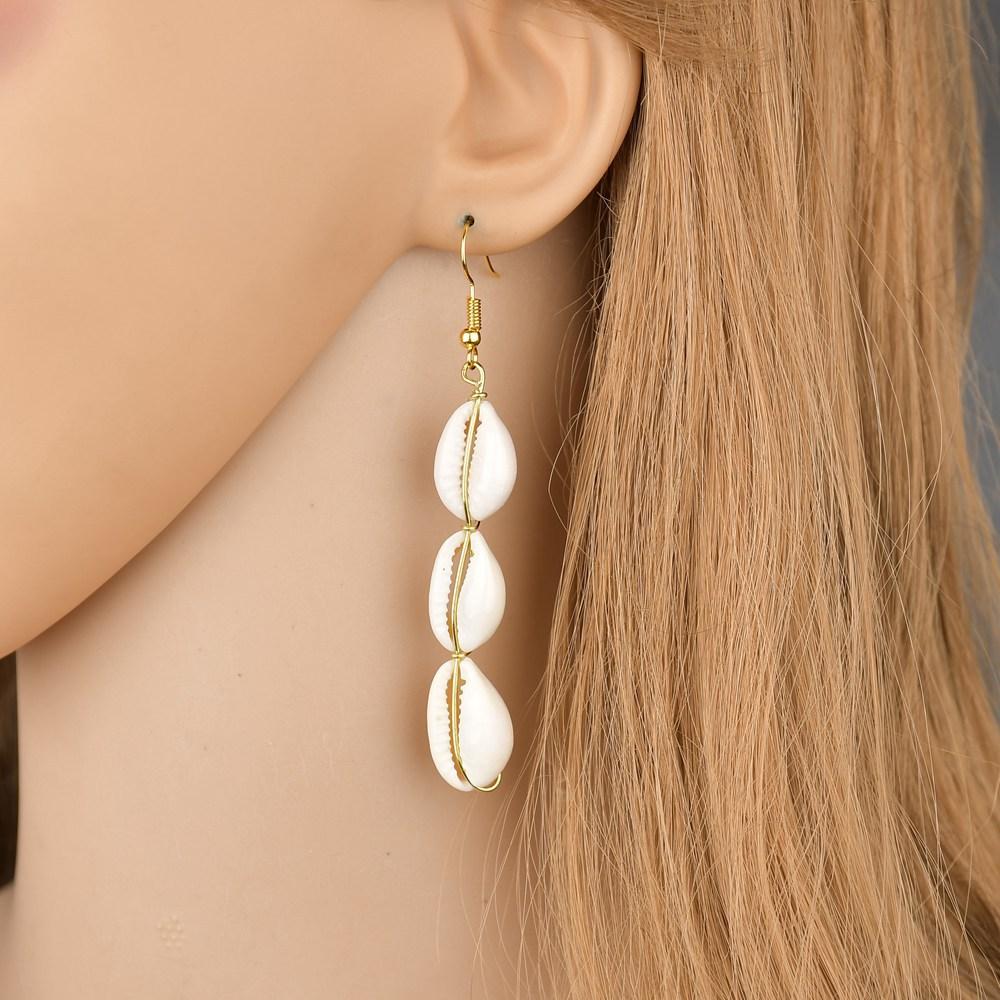 Accessories Retro Jewelry Bohemian Long Conch Shell Earrings Earrings Stud Earrings Women