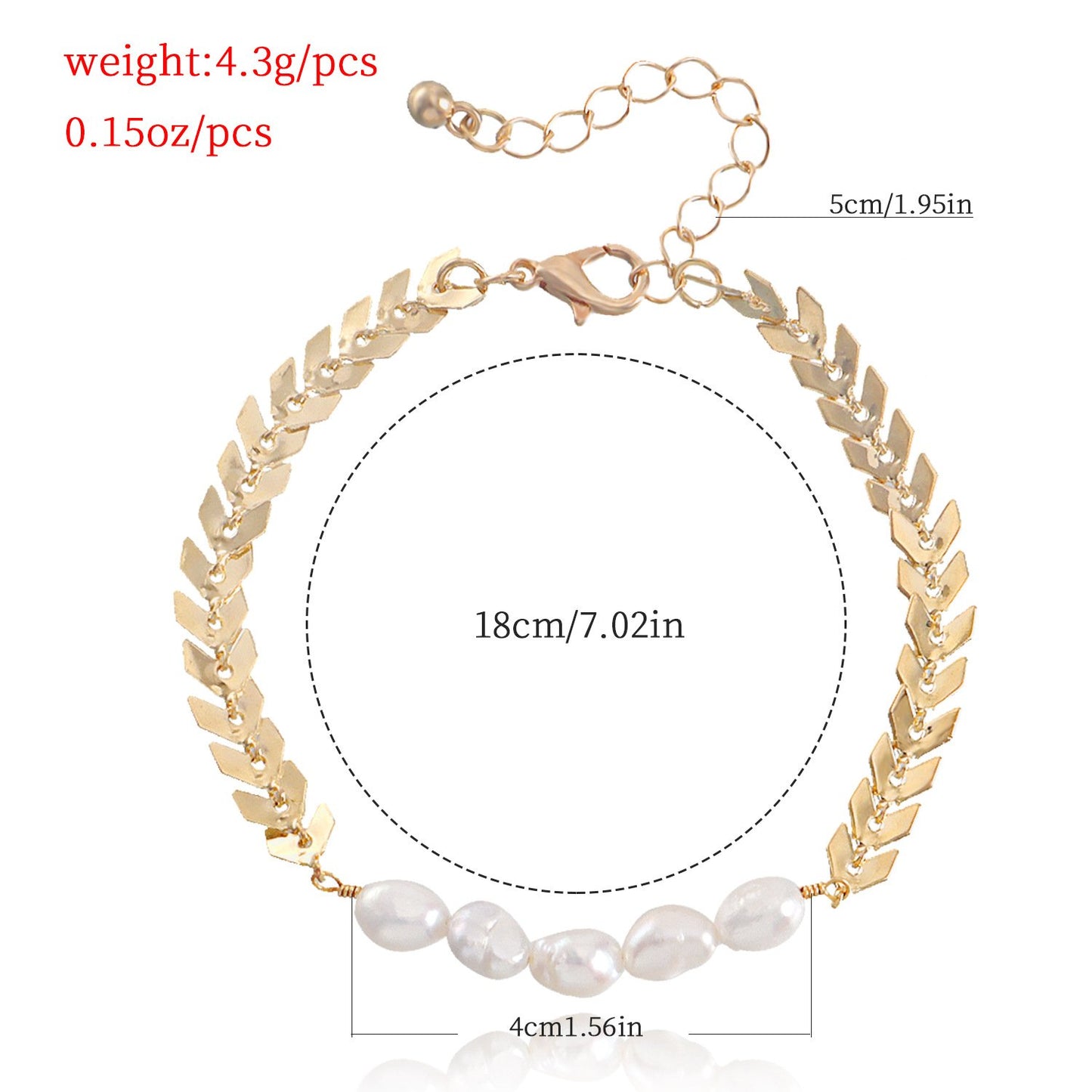 Jewelry Fashion Simple Freshwater Pearl Aircraft Chain Hand Jewelry Female Ins Bracelet Design Sense of Niche