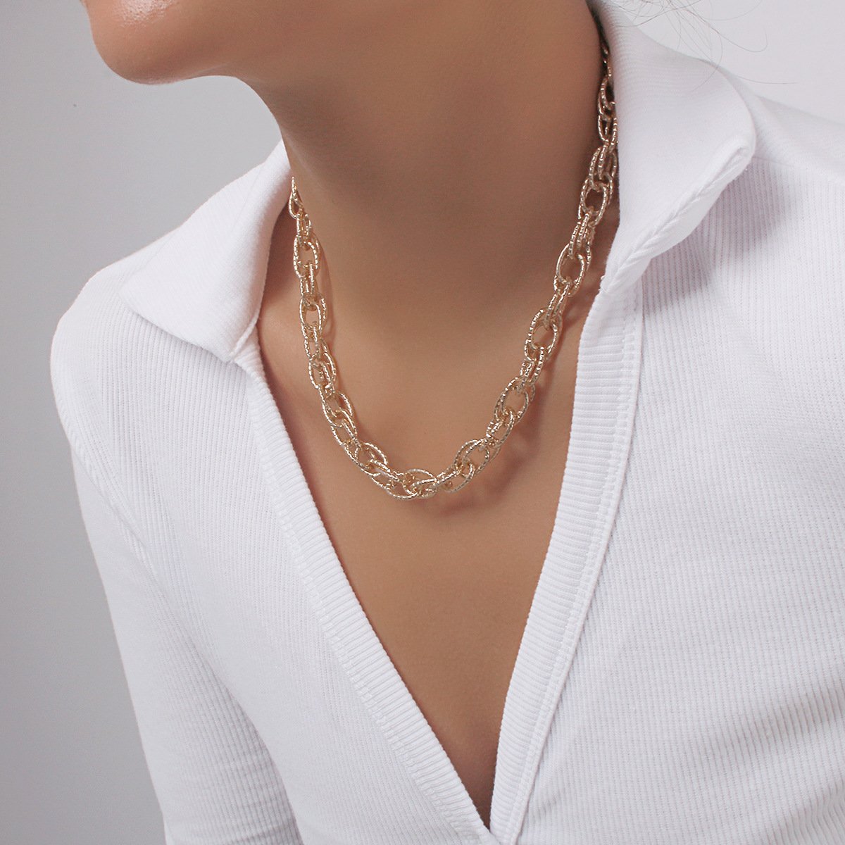 1195 Sweet cool niche temperament necklace texture chain net red personality necklace fashion cold necklace