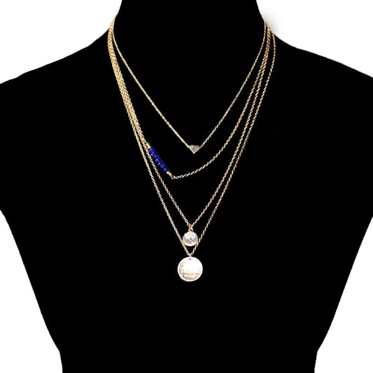 Jewelry rice bead heart branded fruit tree necklace women's creative multi-layer necklace clavicle chain