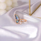 Dream seashell wing ring ins color butterfly ring temperament micro-inlaid zircon open ring