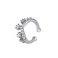 Niche design copper inlaid zircon crown ear clip ins French retro hole-free C-shaped earrings high-end earrings for women