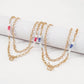N1582 Niche Double O-chain Clavicle Necklace Imitation Pearl Metal Exaggerated Simple Hong Kong Necklace Women