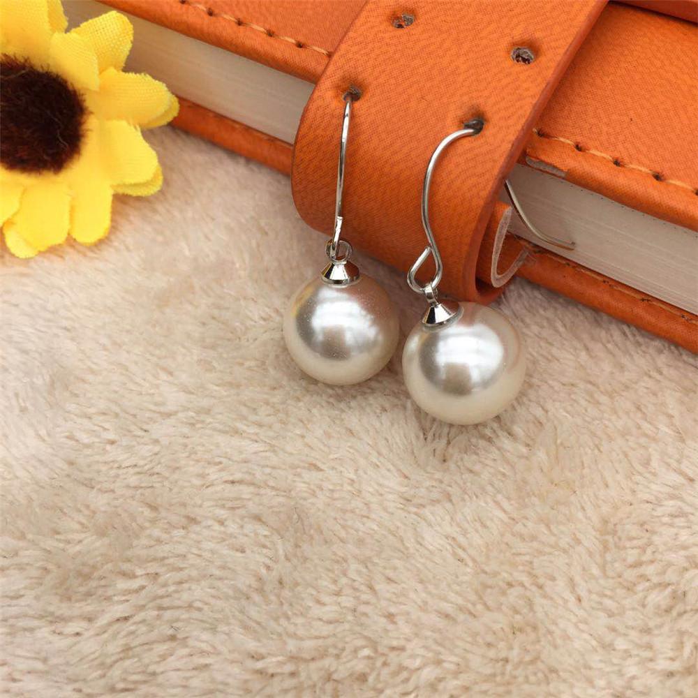 Pearl fabric flower 925 silver-plated hook hypoallergenic short female earrings summer earrings ear clips