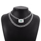 N1715 jewelry thick chain punk exaggerated necklace stacked rhinestone eyes hip-hop necklace