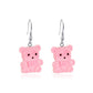 Cute flocking bear earrings cartoon girl earrings autumn and winter all-match net red plush small animal ear accessories