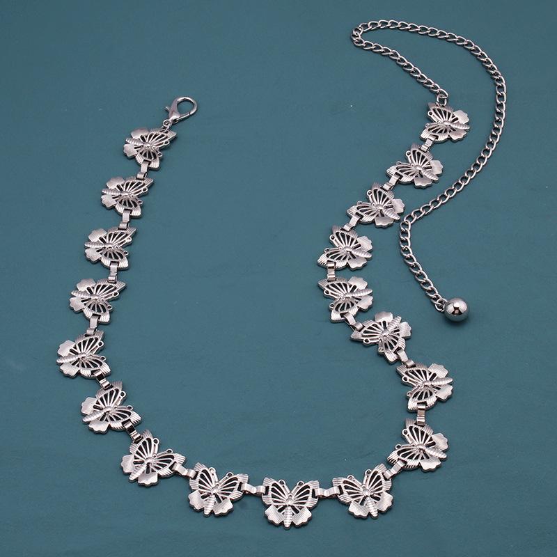 Fashion Metal Waist Chain Hollow Out Butterfly Waist Chain Ladies Personality Dress Decoration Body Chain