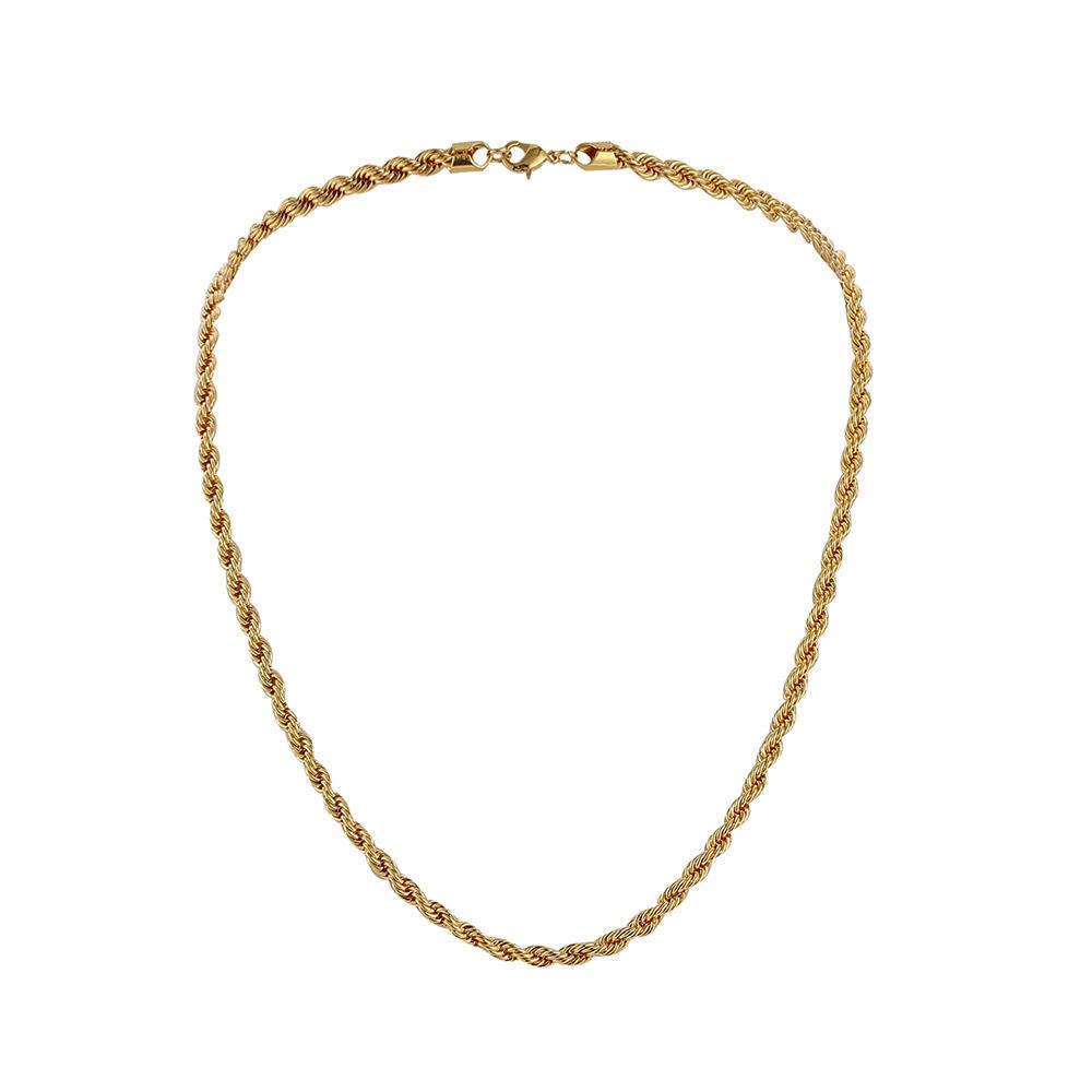 Fashionable hiphop simple men's golden twist chain necklace versatile trend rock hip-hop domineering necklace