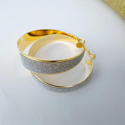Fashion temperament matte earrings alloy ring ear jewelry earrings earrings