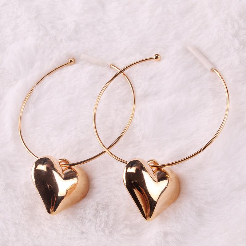 Jewelry Fashion Glossy Three-dimensional Love Pendant Earrings Necklace Women's Multi-layer Chain Peach Heart Necklace