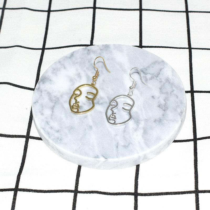 Personality earrings simple and creative funny hipster facial makeup exaggerated all-match earrings earrings