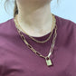 Necklace Retro Punk Exaggerated Thick Chain Necklace Women's Multilayer Hip Hop Lock Necklace Sweater Chain