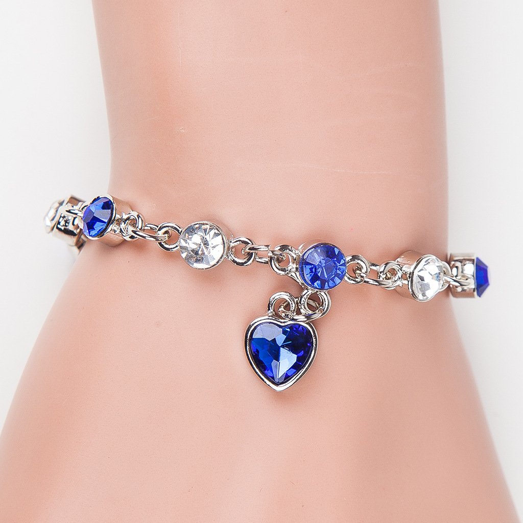 Fashion Jewelry Ocean Heart Peach Heart Diamond Crystal Bracelet Women's Accessories Bracelet