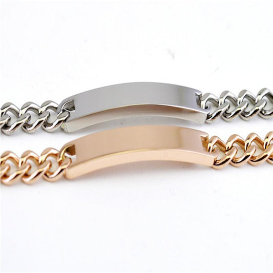 Simple glossy couple bracelet men's and women's pair of punk curved card student fashion ol accessories