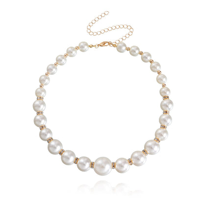 Jewelry colorful light luxury micro-diamond imitation Baroque pearl necklace female all-match y2k beaded necklace ins