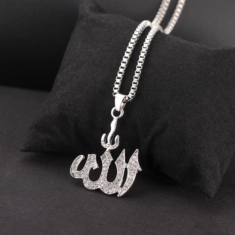 Hip-hop full diamond necklace exaggerated diamond number symbol pendant jewelry