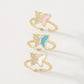 ZR56 Temperament Butterfly Ring Simple Fragrance Zircon Ring Geometric Creative Fashion Hand Jewelry Female