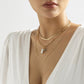 Jewelry Stacked Cross Metal Chain Necklace Temperament Imitation Pearl Pendant Snake Bone Chain Necklace Female