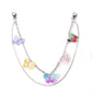 Trendy Street Retro Double Layer Resin Butterfly Pants Chain Hip Hop Beads Hanging Chain Belt Clothing Accessories