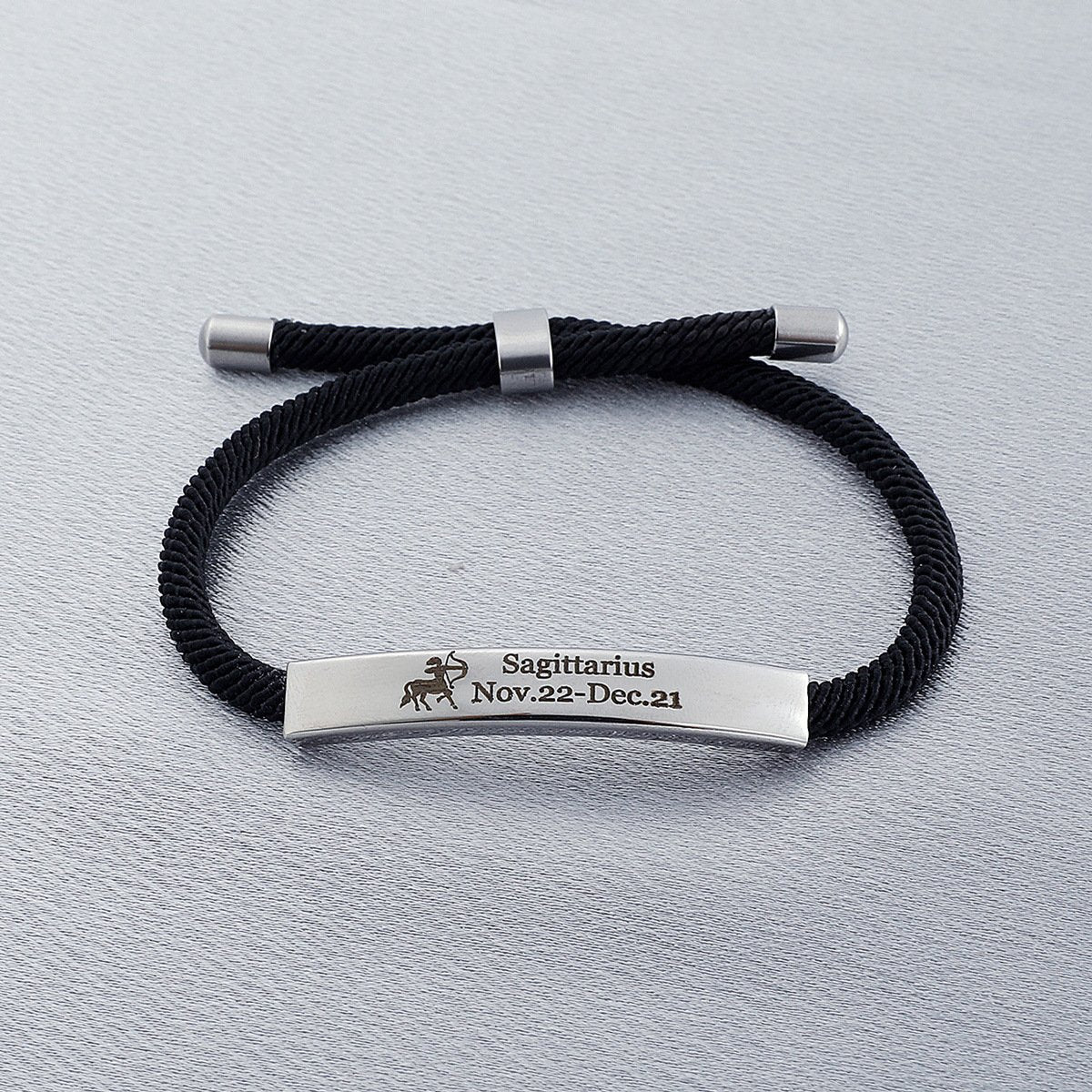 12 Constellation Black Bracelet Handwoven Adjustable Lettering Bracelet Holiday Gift Ladies