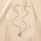 Fashion Ladies Metal Retro Star Coin Pendant Necklace Versatile Clavicle Chain Cross Chain
