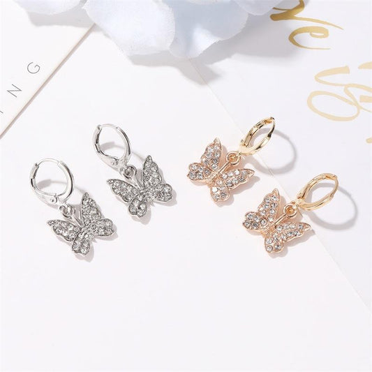 Earrings Fashionable Diamond Butterfly Earrings Temperament Elegant Butterfly Earrings Accessories