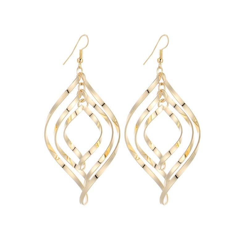 Rock Night Exaggerated Metal Shiny Spiral Earrings Star Fashion Earrings Direct Supply