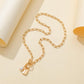 Ins jewelry creative simple OT buckle freshwater pearl love lock pendant fashion retro necklace female