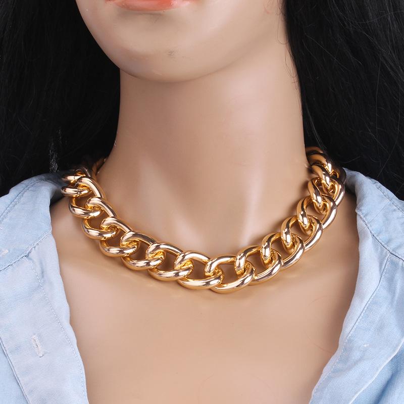 Creative Jewelry Fashion Simple Trend Geometric Clavicle Chain Exaggerated Aluminum Chain Necklace
