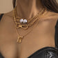 Hip Hop Punk Metal Pin Key Necklace Female Retro Trend Dice Clavicle Chain Necklace