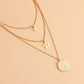 Jewelry punk multi-layer pentagram geometric pendant necklace female niche design high-end necklace