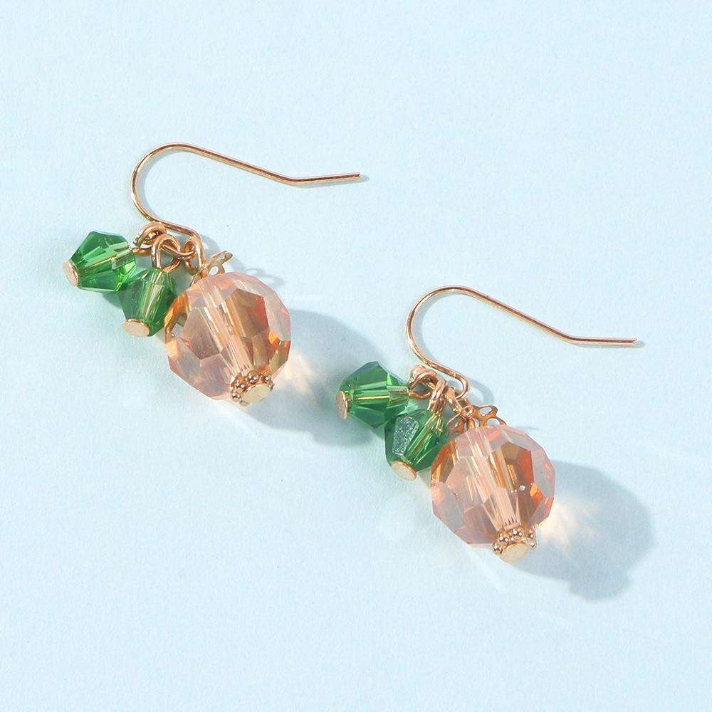 E8724 Retro Pumpkin Shaped Crystal Mini Earrings Female Halloween Personality Trend Alloy Earrings Accessories