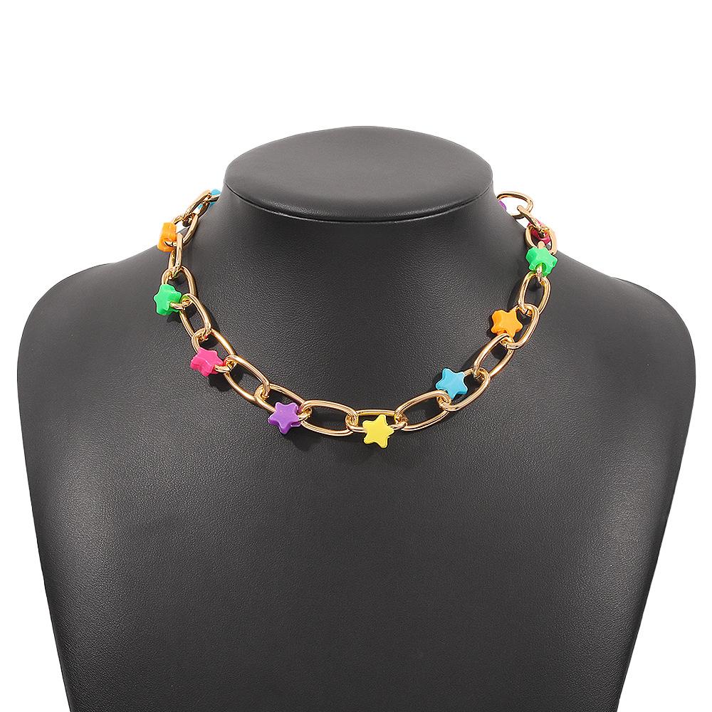 N998 Creative Geometric Necklace Bohemia Ethnic Five-pointed Star Necklace Cold Fashionista Necklace