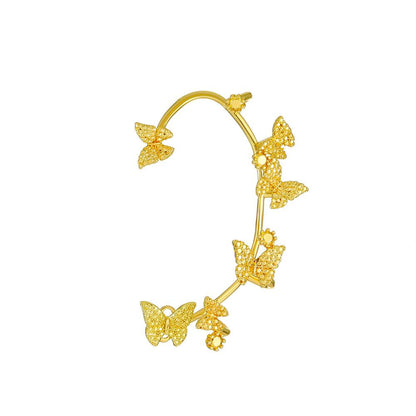 Mori Super Flash Butterfly Earhook No Pierced Ear Clip Women's Fashion Temperament One-piece Minority Full Diamond Butterfly Ear Bone Clip