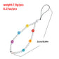Simple flower color contrast bag lanyard accessories pastoral acrylic pearl beaded mobile phone chain lanyard