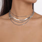 N1577 Simple Metal Stacked Necklace Rhinestone Twisted Snake Bone Chain Necklace Small Fashion Necklace