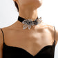 N1857ZA sexy three-dimensional floral resin choker necklace creative short flannelette retro net red necklace