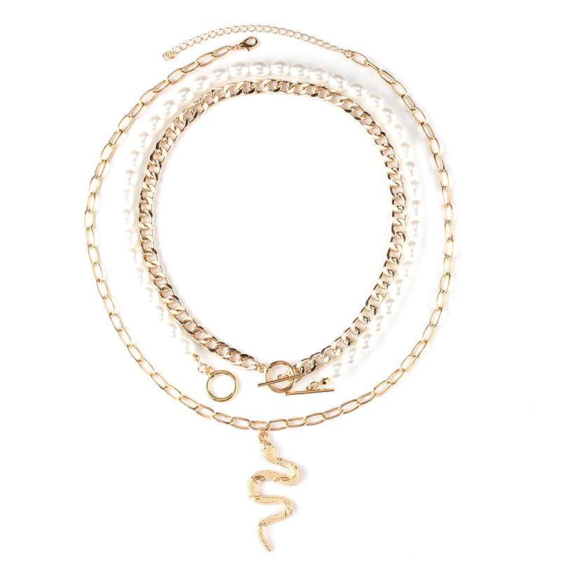 Ins super fire black agate peach heart clavicle chain imitation pearl necklace female trendy net red clavicle chain heart-shaped necklace