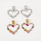 1869 Exaggerated Colored Diamond Gems Popular Dinner Party Light Luxury Earrings Romantic Retro Love Palace Earrings